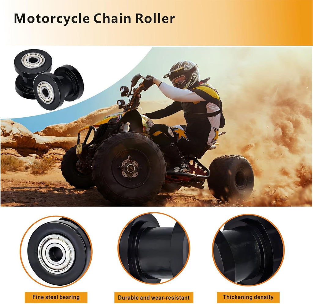 8mm & 8mm Chain Roller Tensioner Wheel Guide（Black）