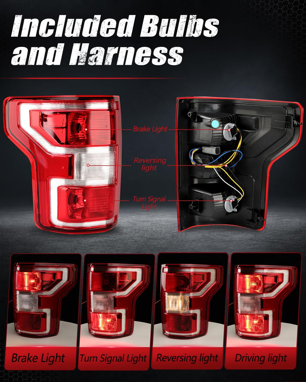Right Tail Lights Assembly Compatible With 2018-2020 Ford F150