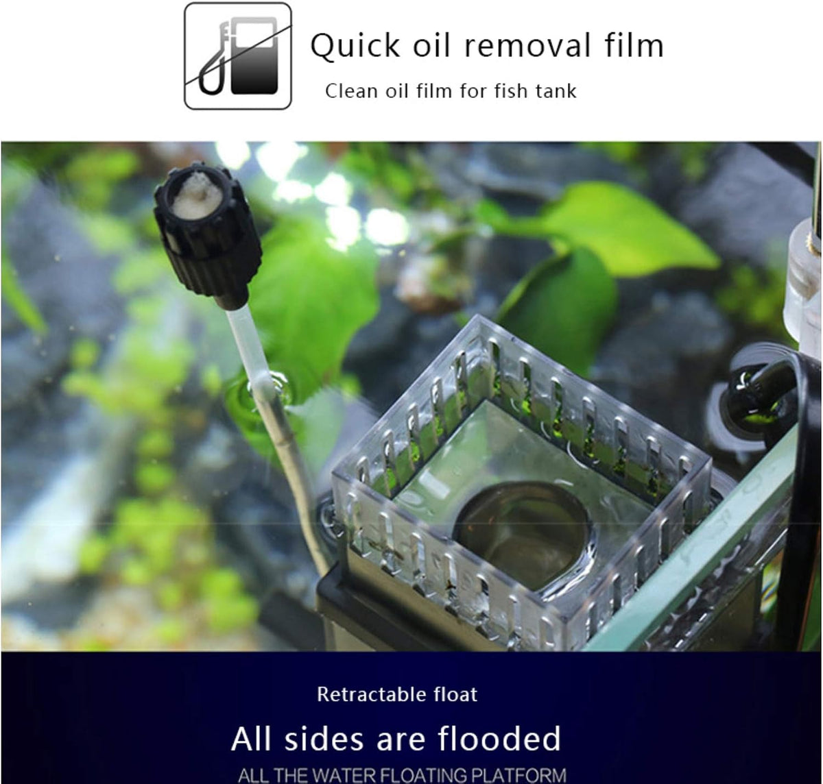 Aquarium Surface Protein Skimmer 5W JY03 Aquarium Oil Film Processor JY-03 Oil Removal Filter Fish Tank Filter