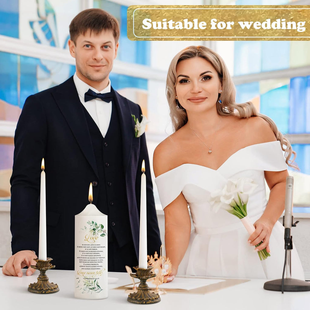 3 Pcs Unity Candle Set for Wedding Ceremony,Leaf Style