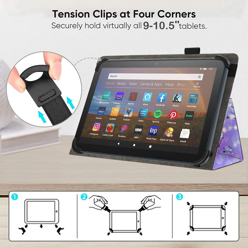 Universal 10 10.1 Inch Android Tablet Case,Slim Folding Stand Cover for All 9"-10.5" Touchscreen Tablet Case with