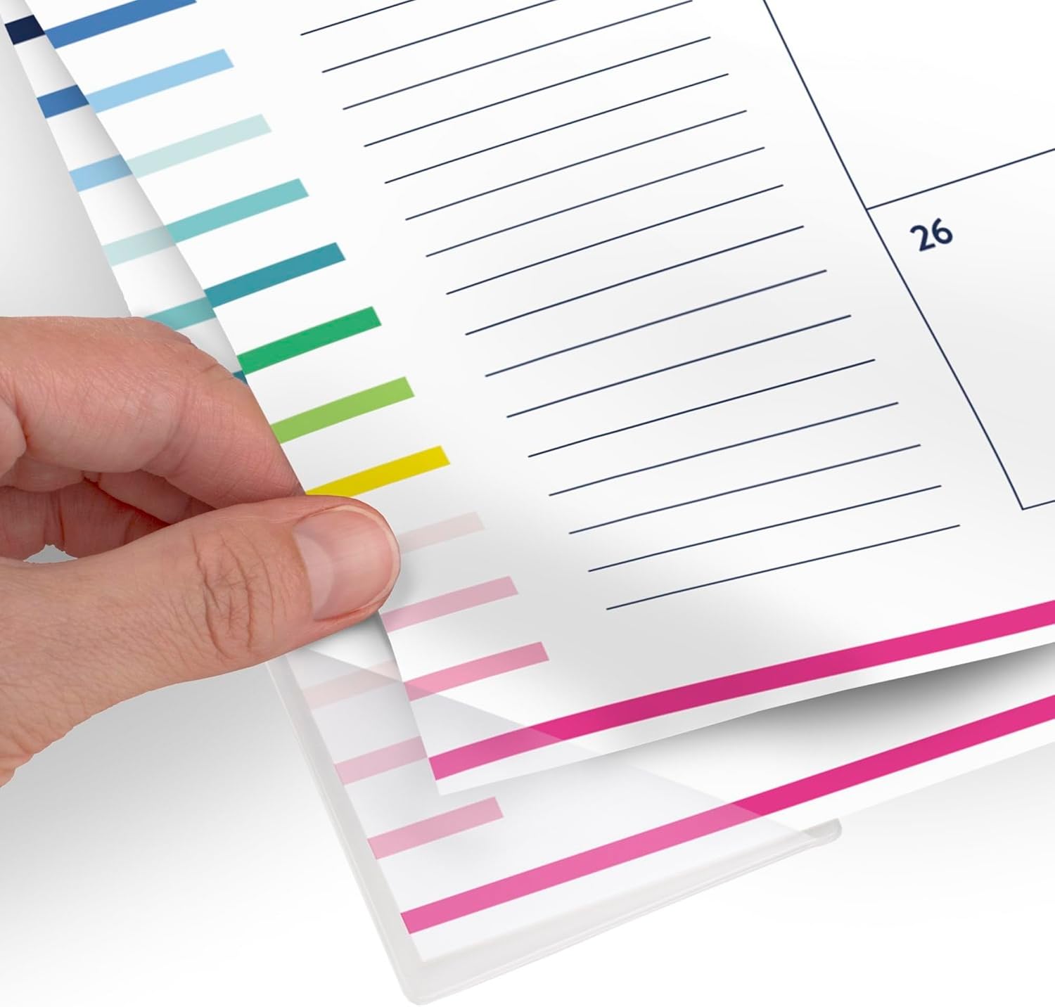 Simplified by Emily Ley for AT-A-GLANCE Academic 2026-2027 Monthly Desk Pad Calendar, Happy Stripe, Standard, 17" x