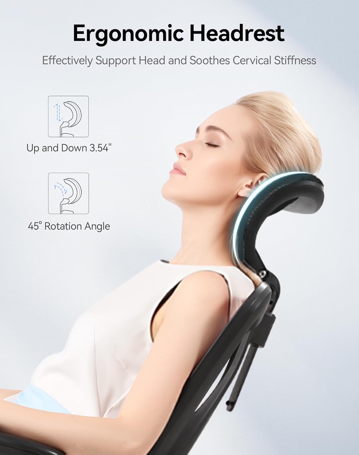 M18 Ergonomic Office Chair, High Back Mesh Desk Chair with Adjustable Headrest & Lumbar Support, 330lbs Capacity