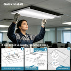 2 Pack 2x4 LED Troffer Light,4CCT 5WAAT Selectable,ETL&DLC Listed