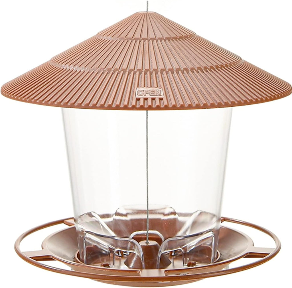 Bird Feeder Outdoor Hanging for Wild Bird Seed, Brown