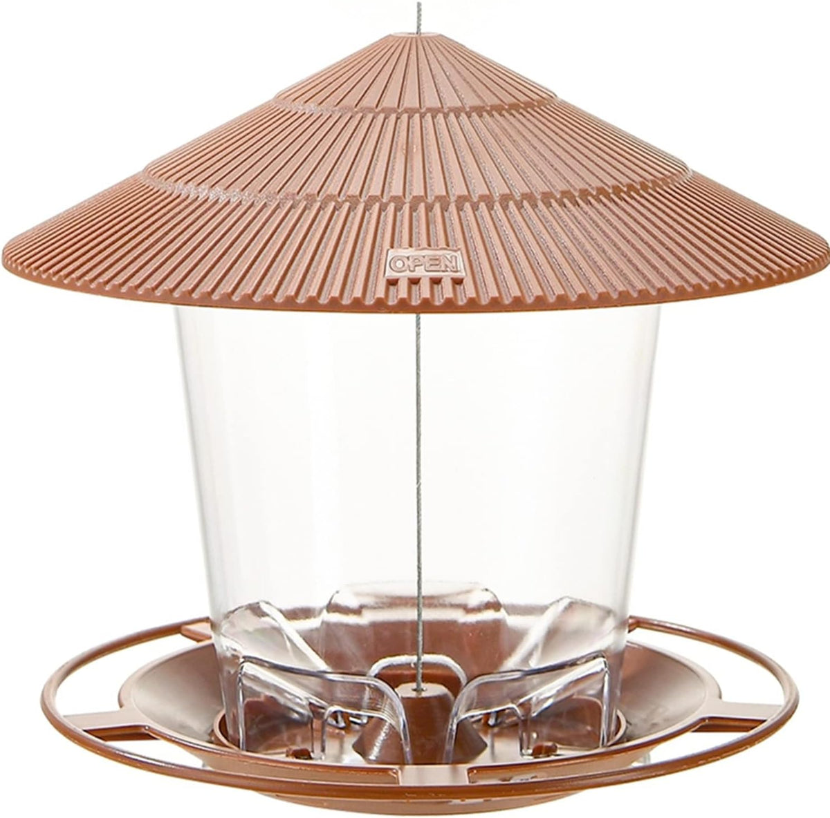 Bird Feeder Outdoor Hanging for Wild Bird Seed, Brown