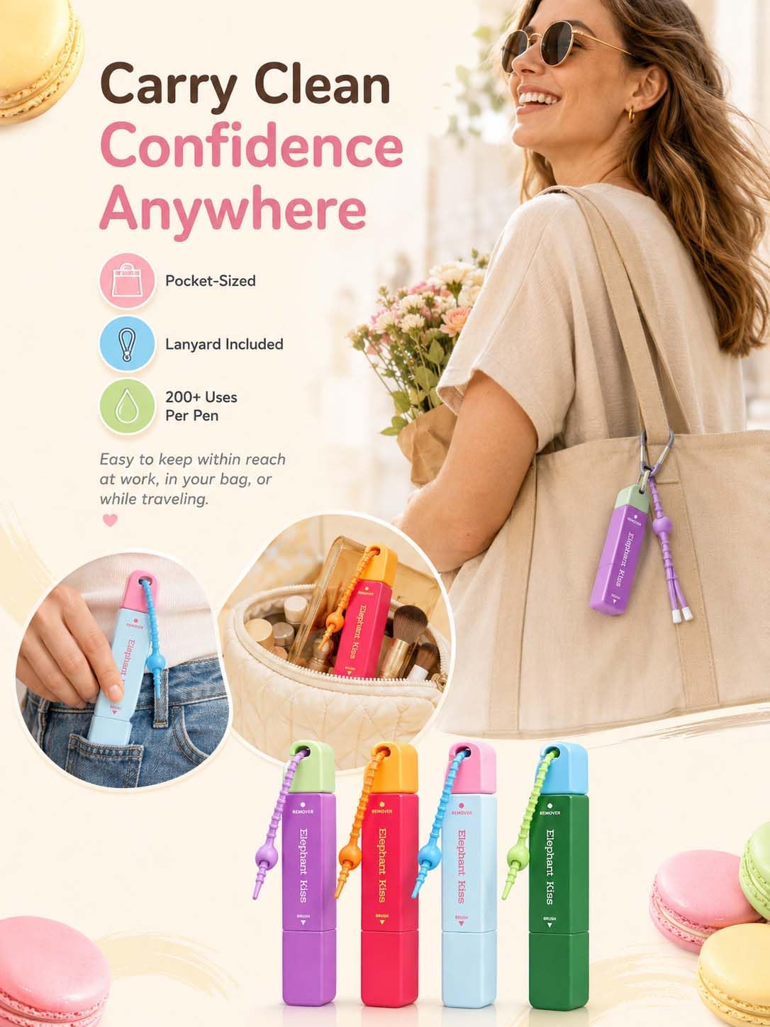 Elephant Kiss Stain Remover, 3-Second Stain Remover Pen for Clothes (Blue)
