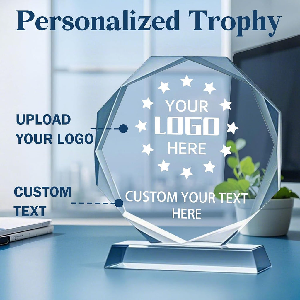 Personalized Crystal Trophy Award - Plaques Personalized Engraved - Coworker Employee Appreciation Gift, Anniversary