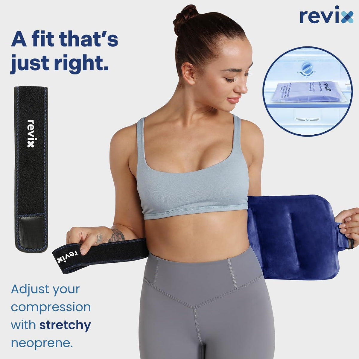 Ice Pack for Injuries Reusable Gel for Lower Back & Shoulder, Navy