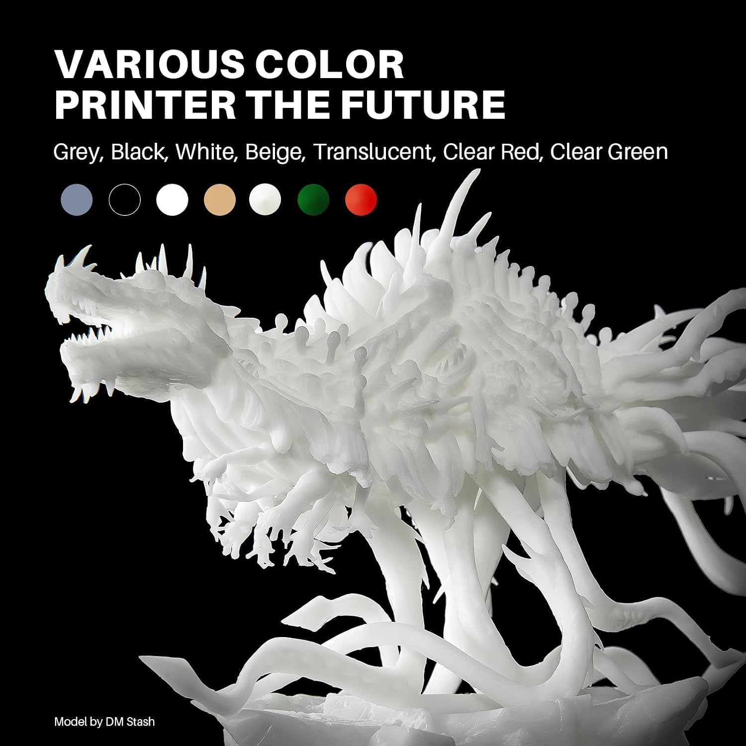 ELEGOO ABS-Like 3.0+ 3D Printer Resin Translucent 1000g | Upgraded 3D Printer Photopolymer Resin, Higher