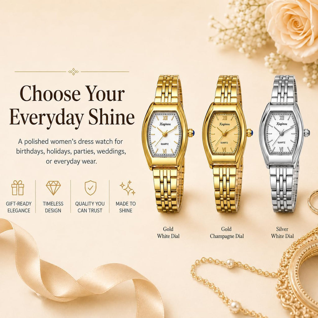 Elegant Tonneau Women's Vintage Gold Bracelet Watch Roman Dial | Timeless vintage tonneau design with an elegant