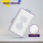 ENERLITES 10 Pack Outlet Covers Wall Plate for Duplex Receptacle, White