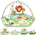 Baby Play Mat,Tummy Time Mat with 6 Detachable Toys-Activity Gym for Visual, Auditory & Motor Development-Washable