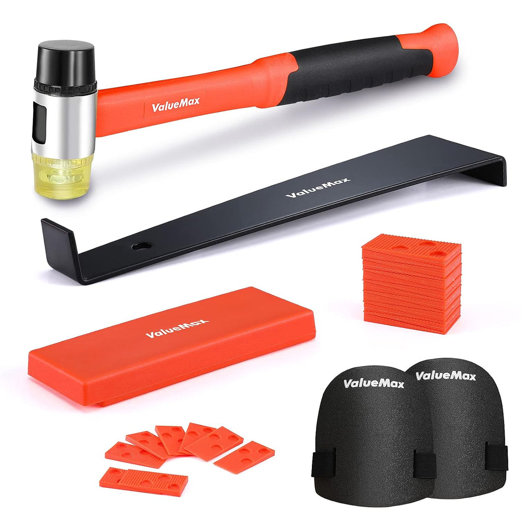 Laminate Wood Flooring Installation Kit with Solid Tapping Block, Wider Heavy Duty Pull Bar, Reinforced Double-Faced