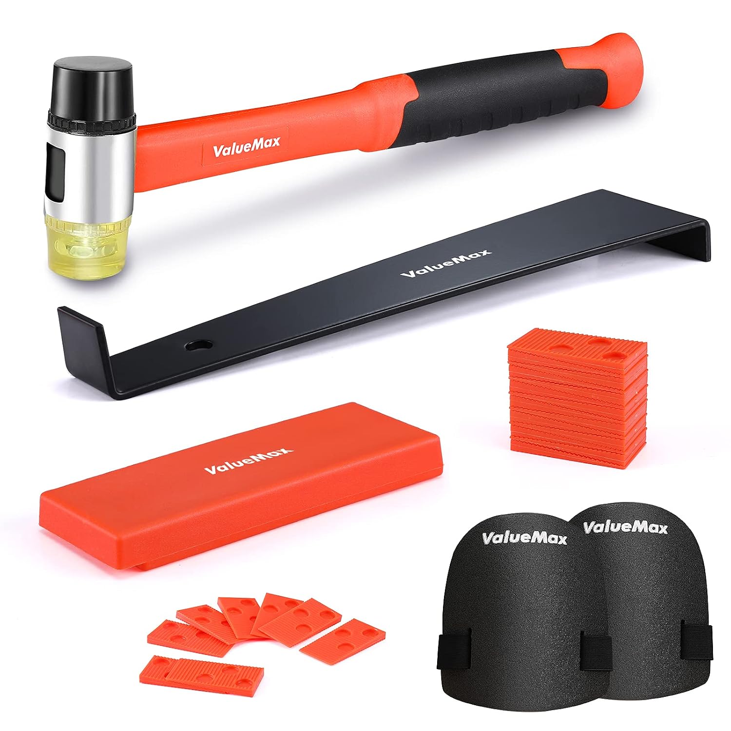 Laminate Wood Flooring Installation Kit with Solid Tapping Block, Wider Heavy Duty Pull Bar, Reinforced Double-Faced