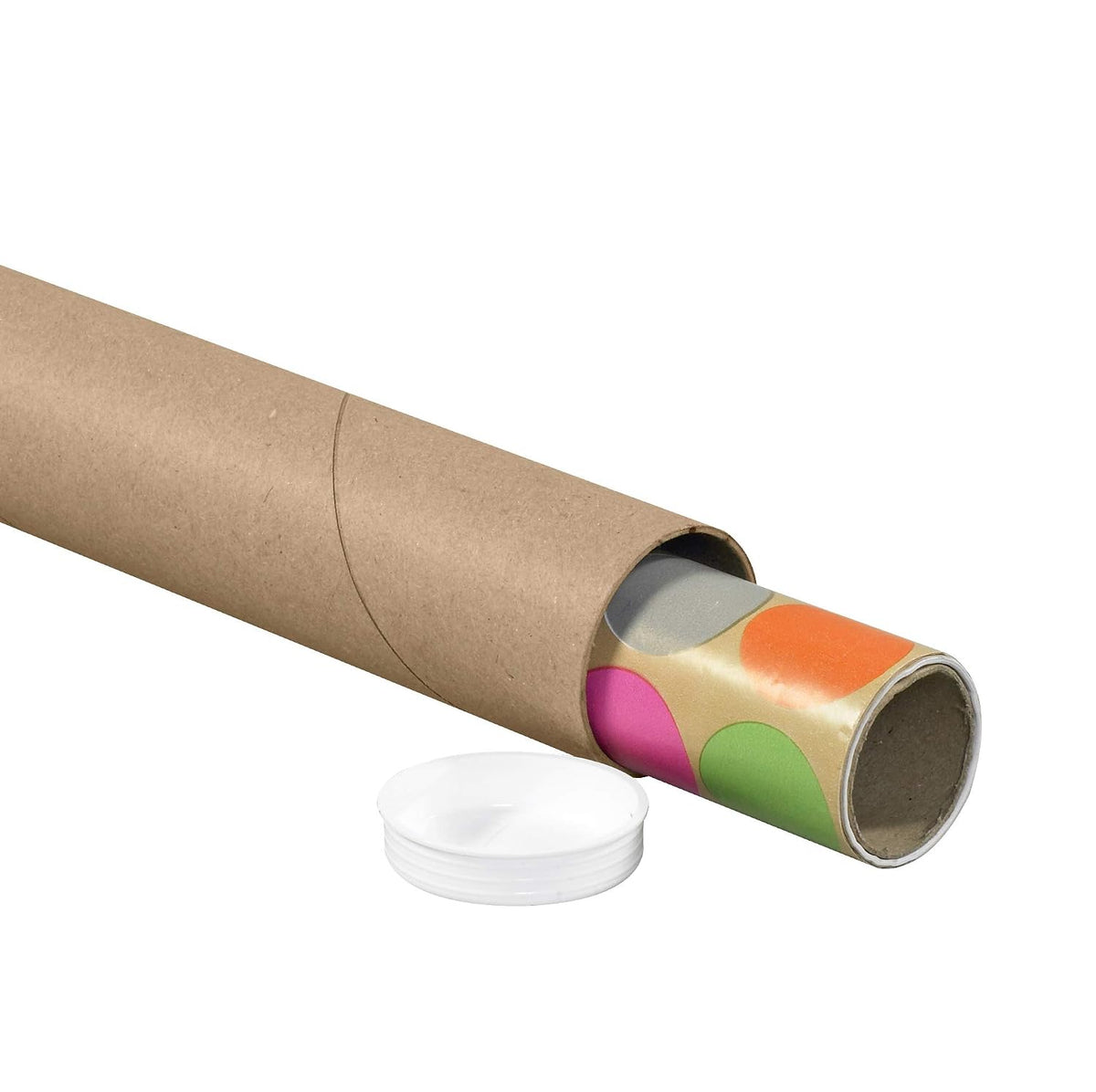 TLP2006K Mailing Tubes with Caps, 2" x 6", Kraft (Pack of 50)