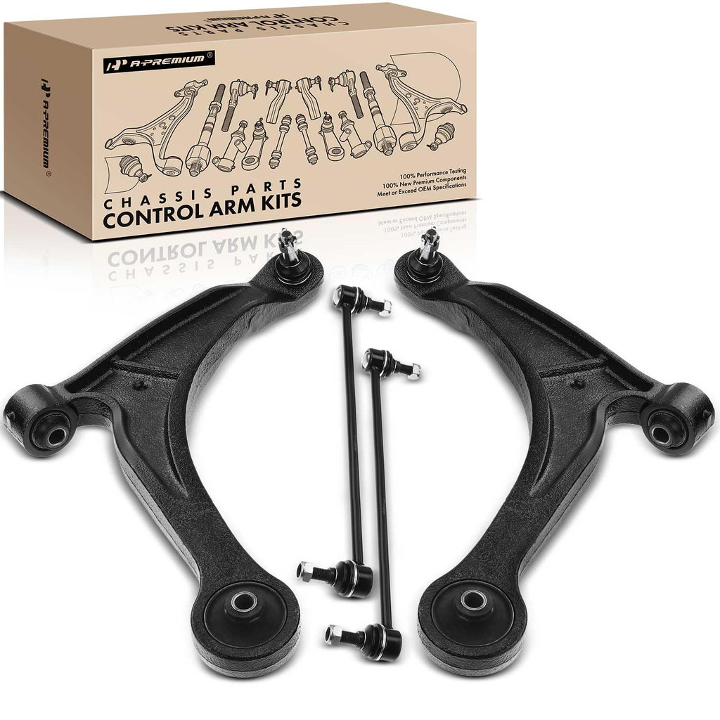 A-Premium 4Pcs Suspension Kit, Front Lower Control Arm, Sway Bar Link