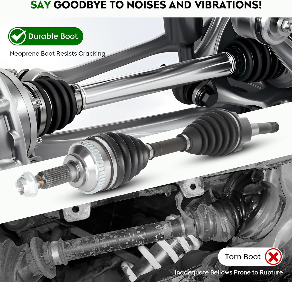 Pair (2) Front CV Axle Shaft Assembly Fit for Ford Escape 2001-2008, for Mazda Tribute 2001-2006 2008, for Mercury Mariner 2005-2008 2.0L 2.3L 3.0L, Automatic trans only, Left and Right Side