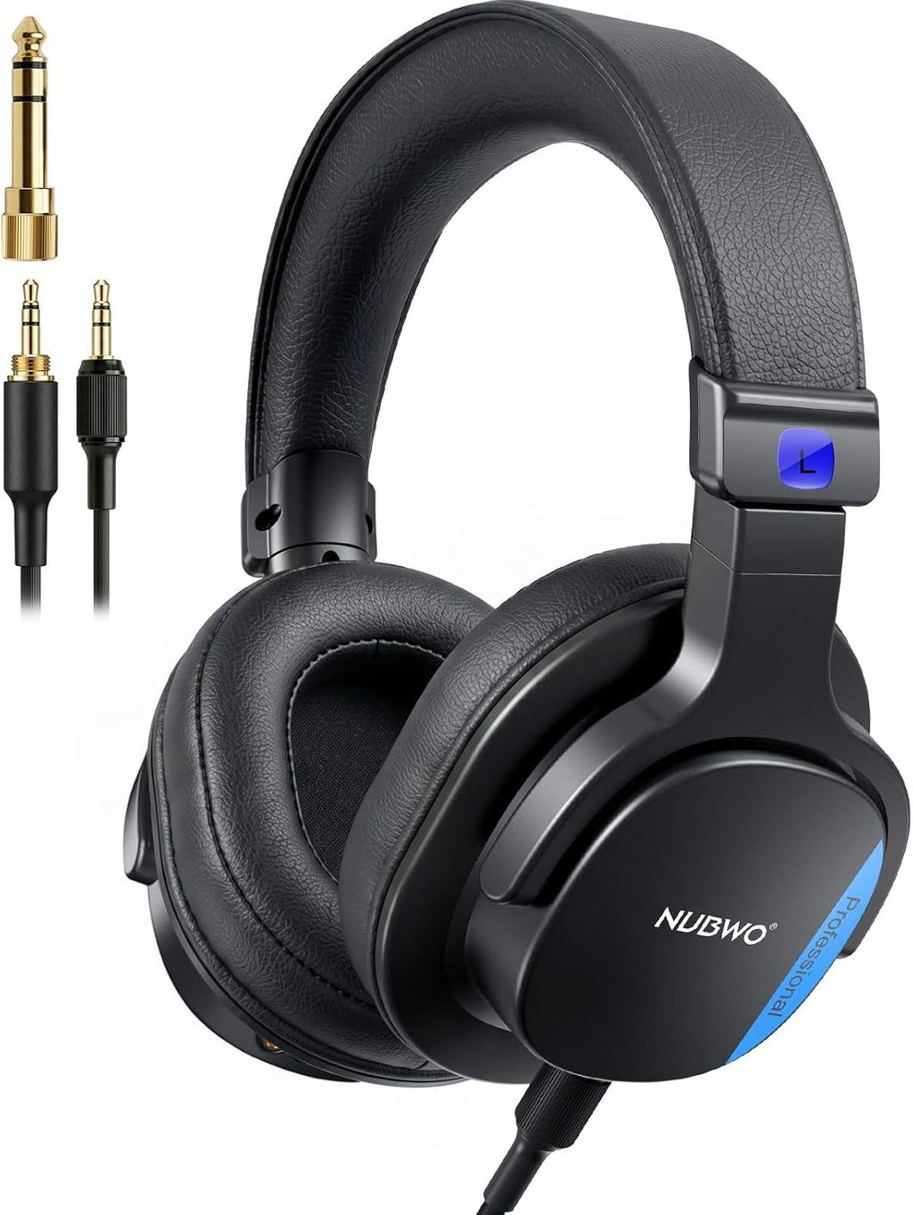 HD01 Studio Headphones Wired, Hi-Res Over Ear Headphones with 1/4 inch to 3.5mm Adapter, Lightweight Closed Back