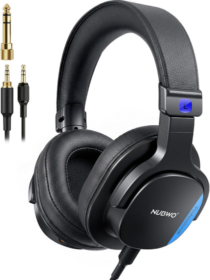 HD01 Studio Headphones Wired, Hi-Res Over Ear Headphones with 1/4 inch to 3.5mm Adapter, Lightweight Closed Back