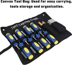 13 PCS Wood Chisel Set with Canvas Bag | Wood Carving Tool Set, Steel Beveled Chisel Tools, Rubber Handles, Rasps and