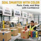 3" x 110 Yards Yellow Packing Tape, 4 Rolls - 2.0 Mil Carton Sealing Tape