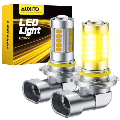 9145 9140 H10 LED Fog Light Bulbs, 3000K Amber Yellow CSP LED Fog Lights, True 1:1 Mini Size Replacement Fog Bulb