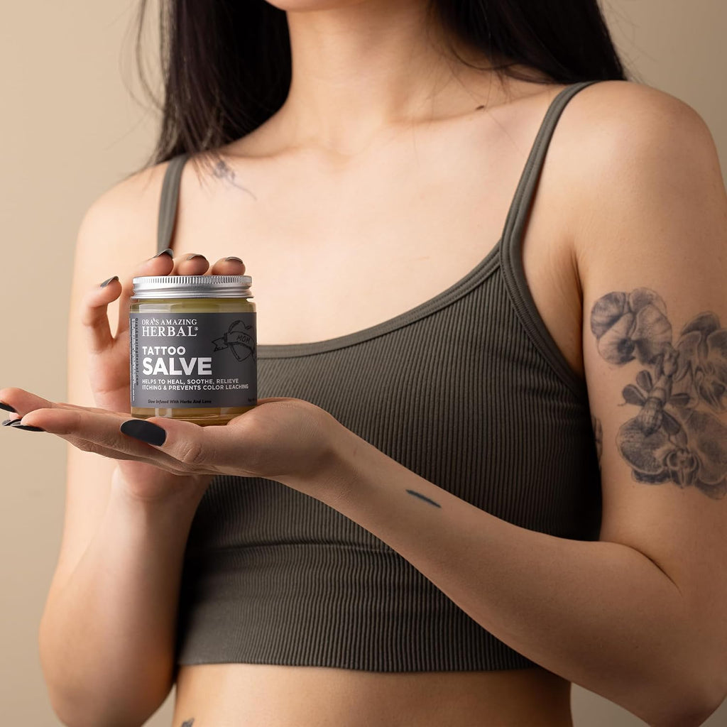 Natural Tattoo Salve,Tattoo Aftercare Balm for New & Old Inked Skin, Moisturizing & Itch Soothing Cream, Petroleum