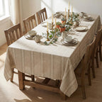 Light Coffee Rectangular Tablecloth, 60×84 Inch, Rustic Style
