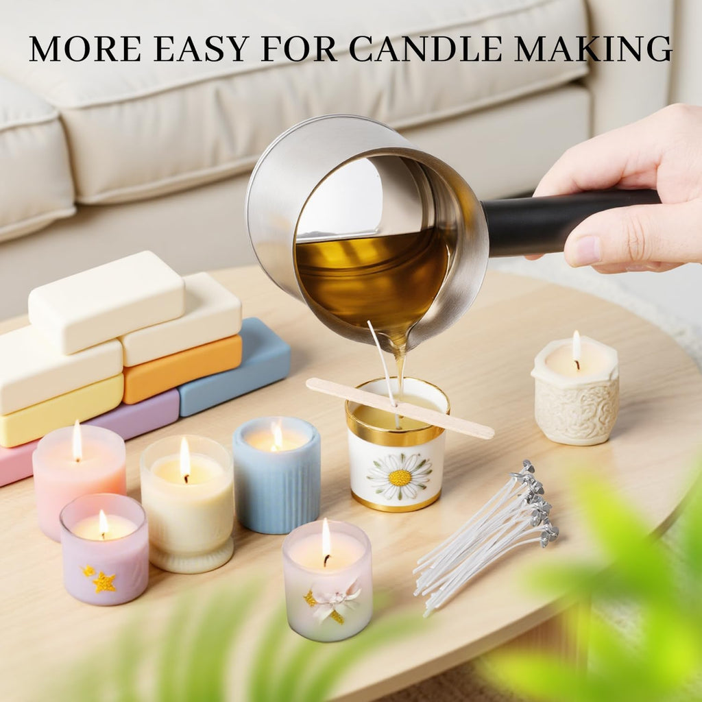 Wax Melter for Candle Making, Soy Candle Making Kit with Wax Melting Pot, DIY Candles Making Supplies Including 1lbs