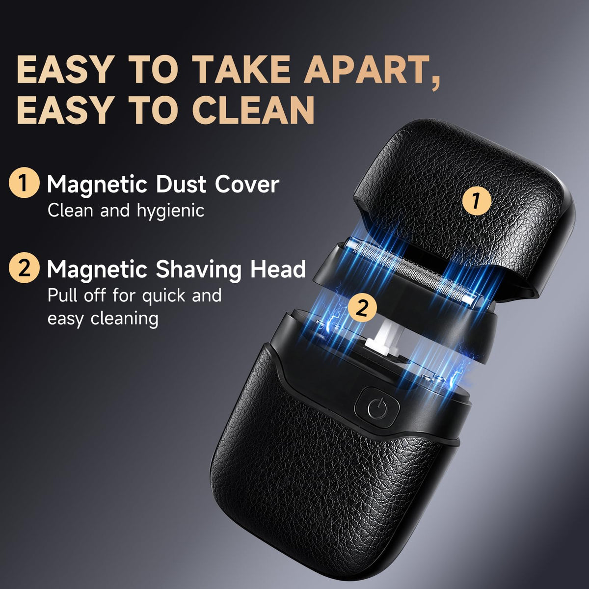 Electric Foil Shaver for Men, Compact Face Shaver, 3 Floating Foils