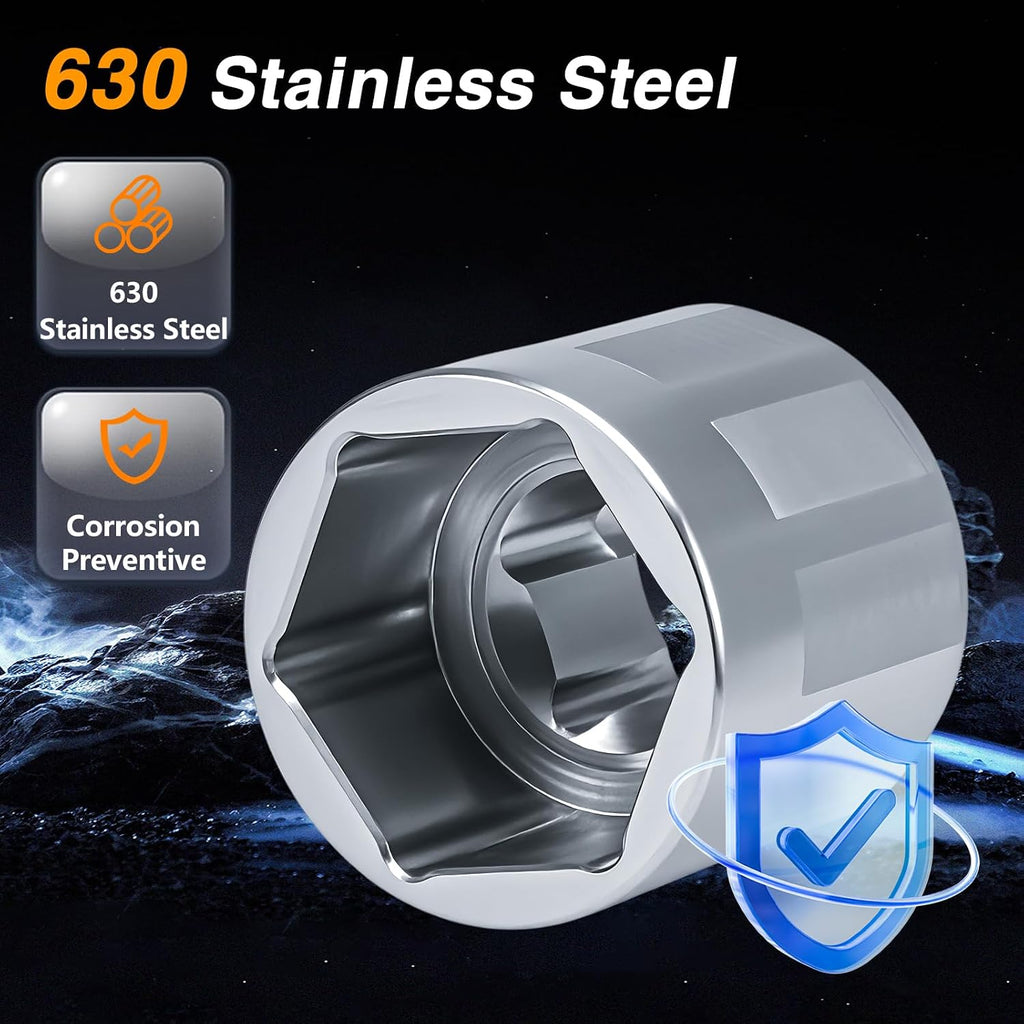 Stainless Steel 28 mm Fuel Filter Cap Wrench Oil Filter Housing Cover Cap Removal Tool Compatible with Dodge Ram 2500