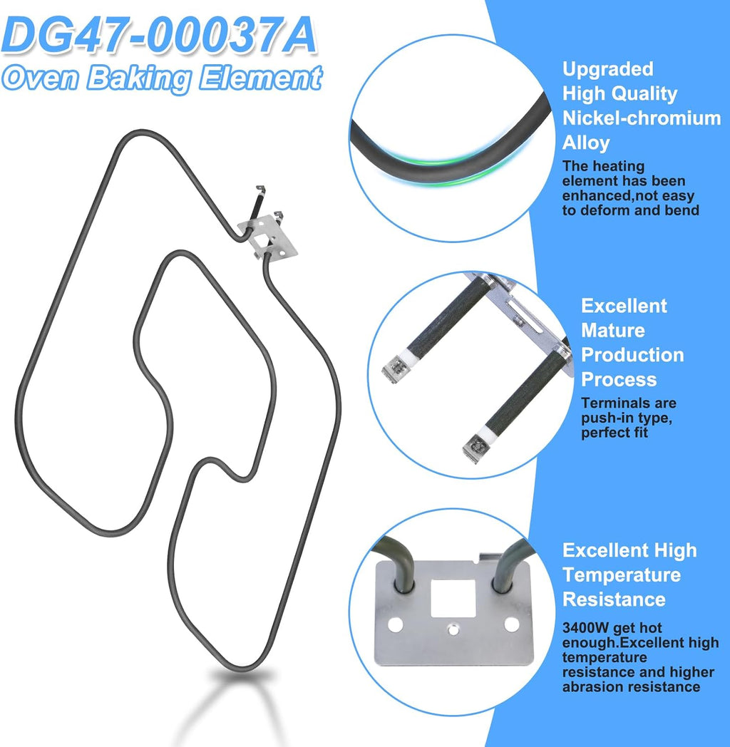 Upgraded DG47-00037A Range Broil Element Oven Heating Elements Compatible with Samsung Electric Freestanding Range Parts,DG47-00037A for Samsung Oven Baking Element Oven Coil Replacement Parts