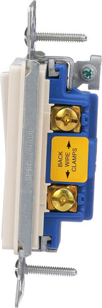 Eaton 7511LA 15-Amp 120/277-volt Heavy-Duty Grade Single-Pole Decorator Lighted Switch, Light Almond