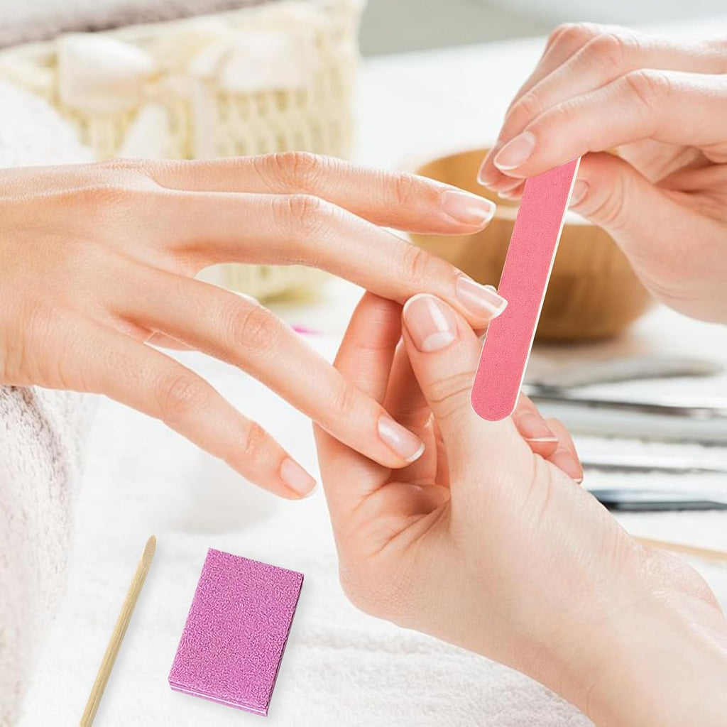 Lokyango Disposable Manicure Tool Kit (Pink, Count, 40, 80/100 Grit)
