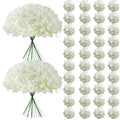 65Pcs White Hydrangea Artificial Flowers Bulk for Home Decor