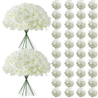 65Pcs White Hydrangea Artificial Flowers Bulk for Home Decor