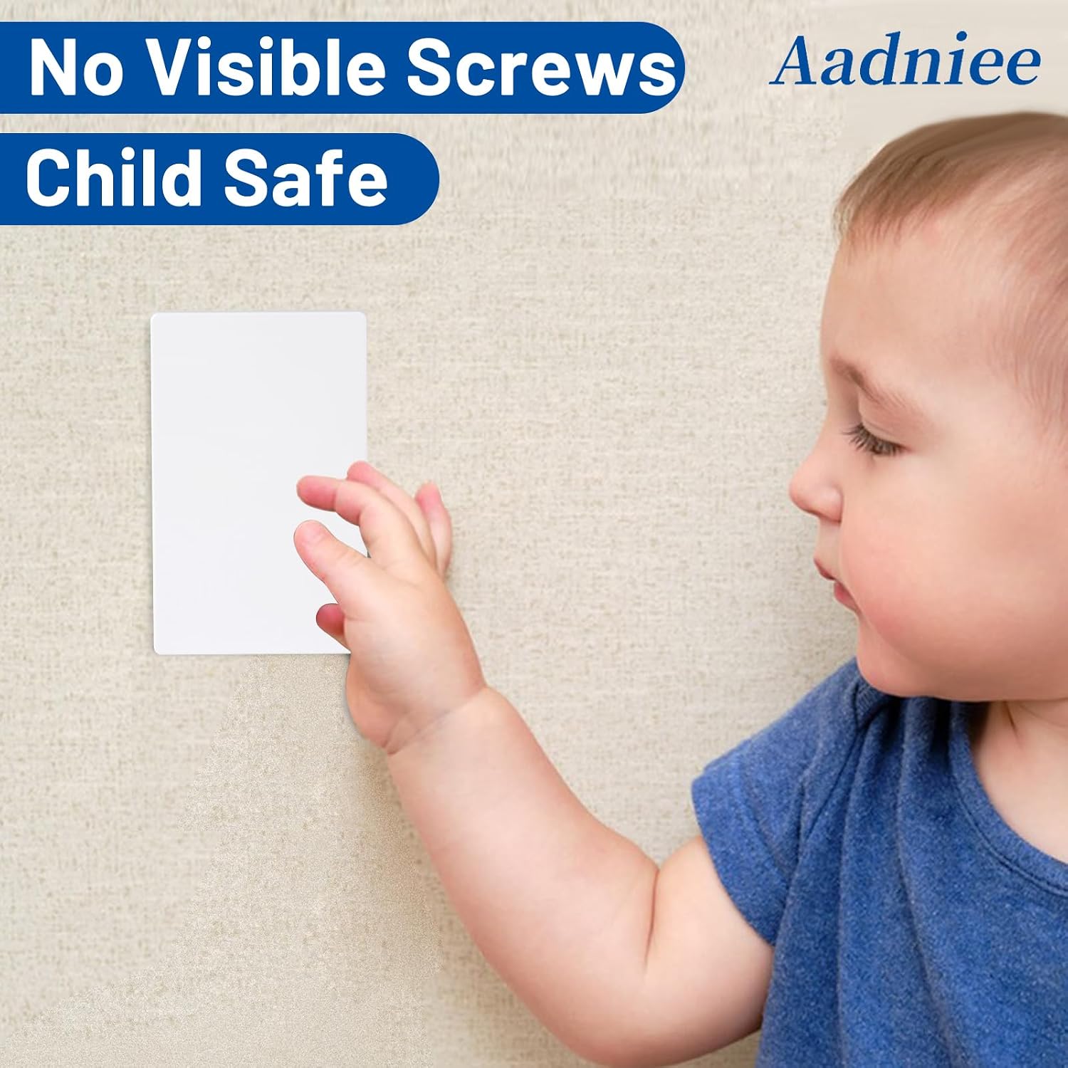 Screwless Blank Wall Plates, 1-Gang Child Safe No Device Outlet and Switch Covers, Standard Size 2.92" x 4.68" Hidden