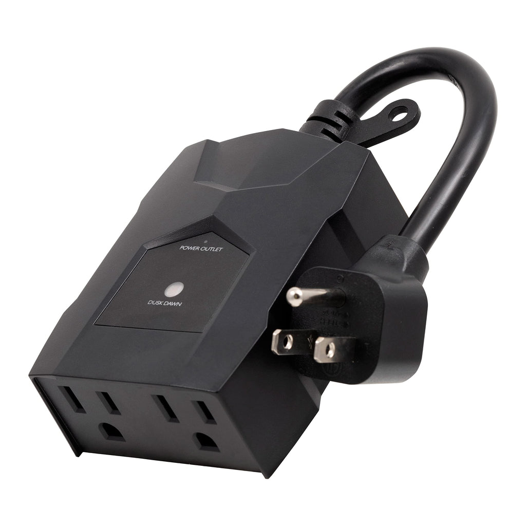 Outdoor Light Timer, 2 Outlets, Photocell, 1 Pack