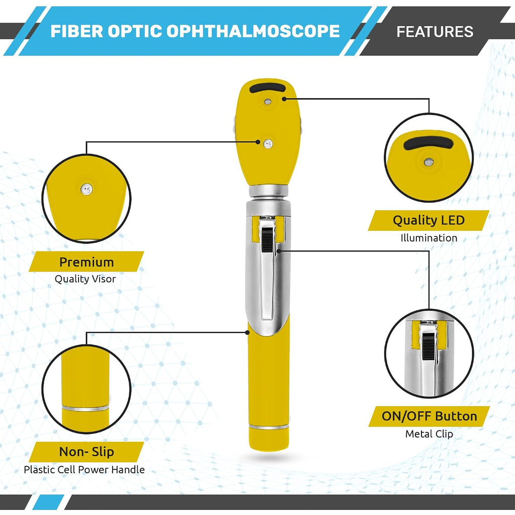 Multi-Function 2 in 1 Otoscope Set - Otoscope/Ophthalmoscope for Ear & Eye Examination - Professional Kit for Home