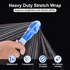 Stretch Film, Industrial Strength Stretch Wrap for Pallet Wrap, Heavy Duty Clear Plastic Wrap with Handles, Moving