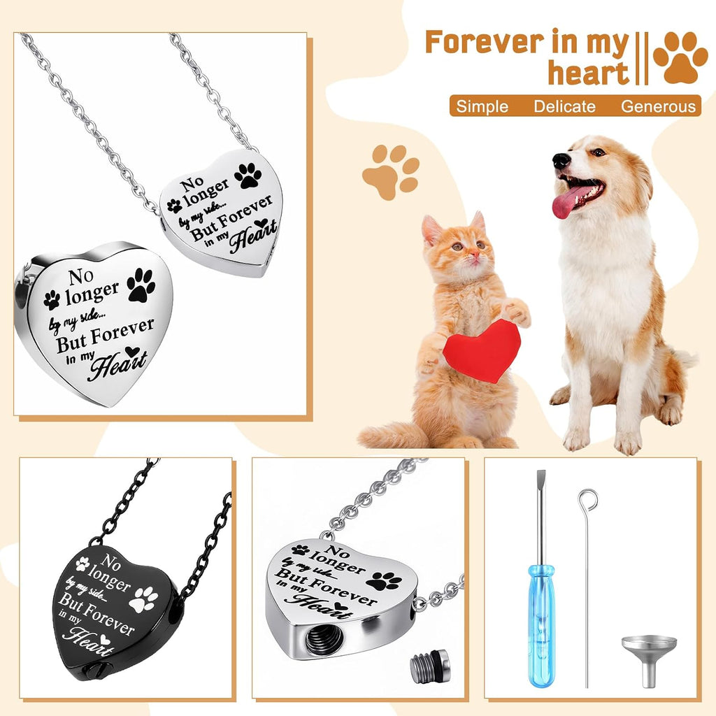2 Pcs Pet Cremation Jewelry for Ashes Urn Necklace,Retro