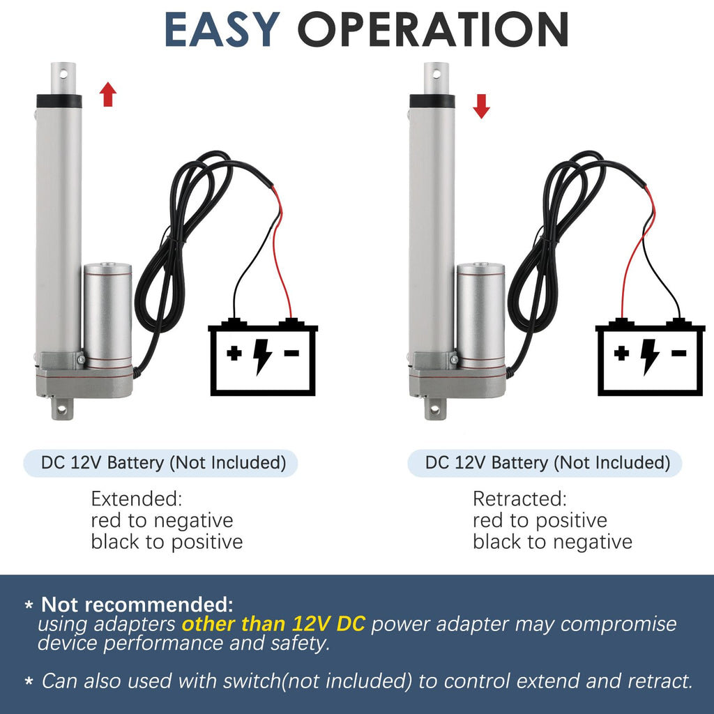 MYFULLY 12V Linear Actuator 6"/150mm Stroke with Mounting Bracket