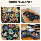 Magnetic Hex Board Game Trays, Modular Stackable Token Dice Trays (7-Pack)