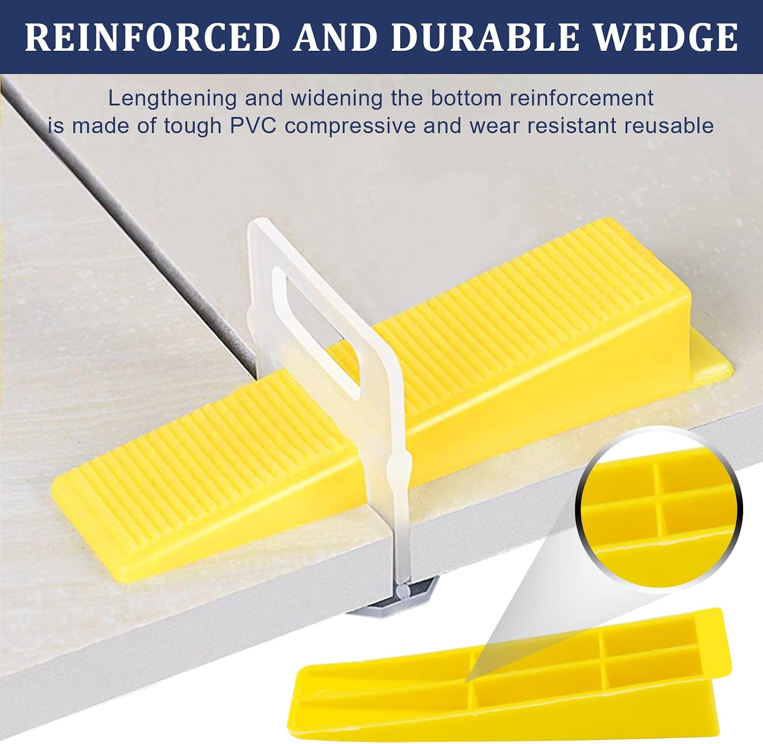 Tile Leveling System with Tile Plier and Rubber Mallet Tile Leveler Tool | 1000 Piece Tile Spacers Clips and 200