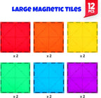 Large Magnetic Tiles 12PCS Square Magnetic Tiles Expansion Pack
