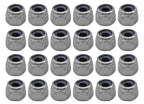 RACOFSB 24 Pcs Fingerboard Locknuts Professional Self Lock Nuts with Nylons Insert (Silver)