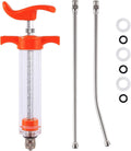 20ML Goat Drench Gun Goat Syringe, Adjustable Dosage Drench Syringe with 2 Nozzles, Drench Gun for Sheep Cat Cattle