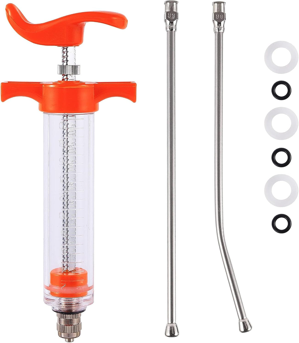 20ML Goat Drench Gun Goat Syringe, Adjustable Dosage Drench Syringe with 2 Nozzles, Drench Gun for Sheep Cat Cattle