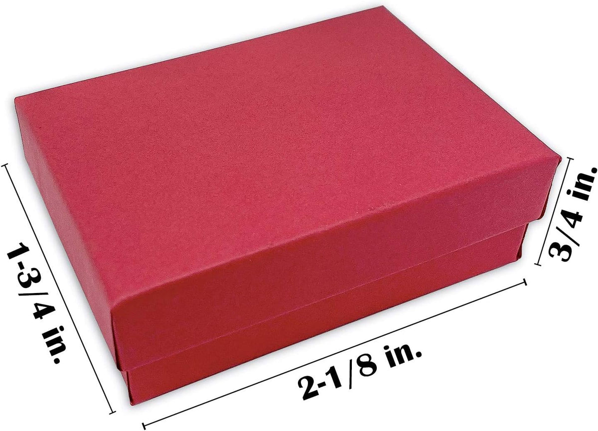 TheDisplayGuys 25 Cardboard Jewelry Gift Boxes with Inserts - Matte Red